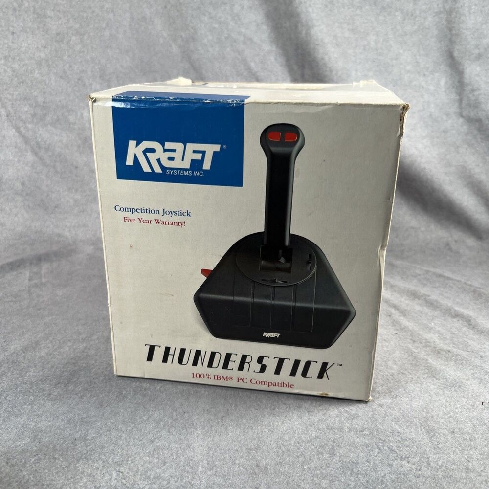 Kraft Thunderstick Vintage IBM PC Joystick Clean w/ Partial Box DOS Very Clean